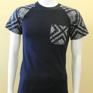 Navy Blue Bandana Paisley Print T-Shirt